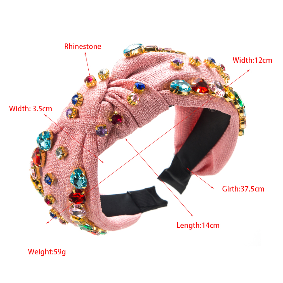 Elegant Solid Color Cloth Inlay Rhinestones Glass Hair Band display picture 1