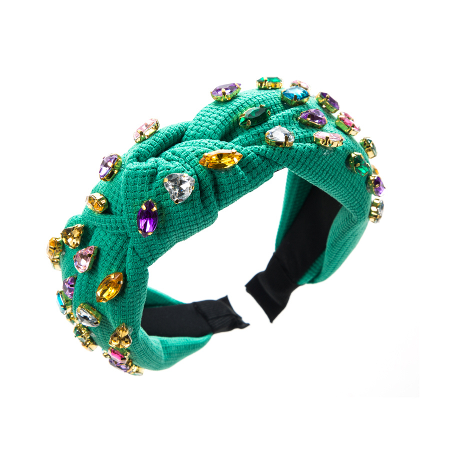 Elegant Solid Color Cloth Inlay Rhinestones Glass Hair Band display picture 10