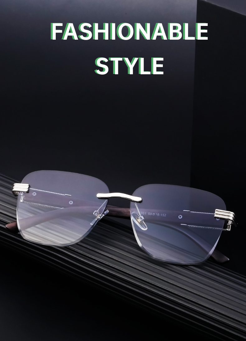 Casual Solid Color Pc Square Frameless Men's Sunglasses display picture 4