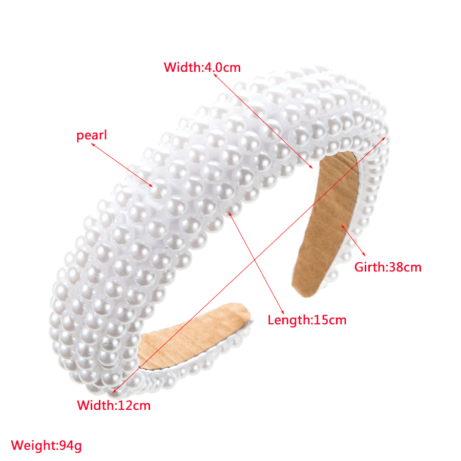 Baroque Style Solid Color Imitation Pearl Cloth Hair Band display picture 1