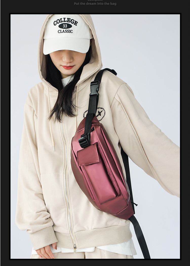 Unisex Basic Einfarbig Pu-leder Taille Taschen display picture 7