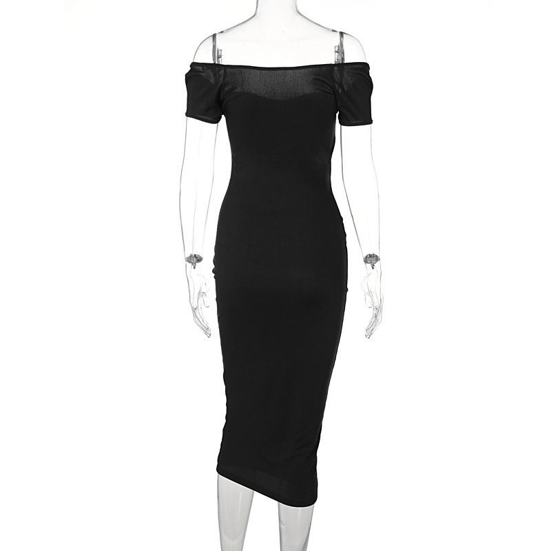 Women's Regular Dress Simple Style Strapless Rib-knit Knitted Sleeveless Solid Color Midi Dress Daily display picture 8