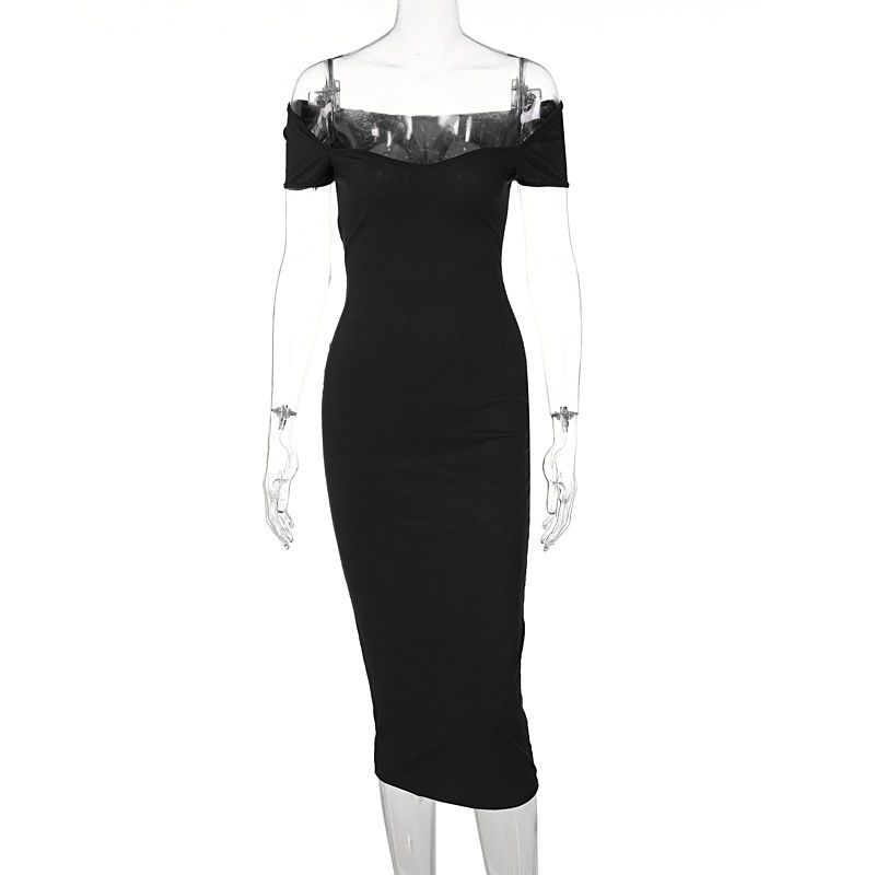 Women's Regular Dress Simple Style Strapless Rib-knit Knitted Sleeveless Solid Color Midi Dress Daily display picture 12