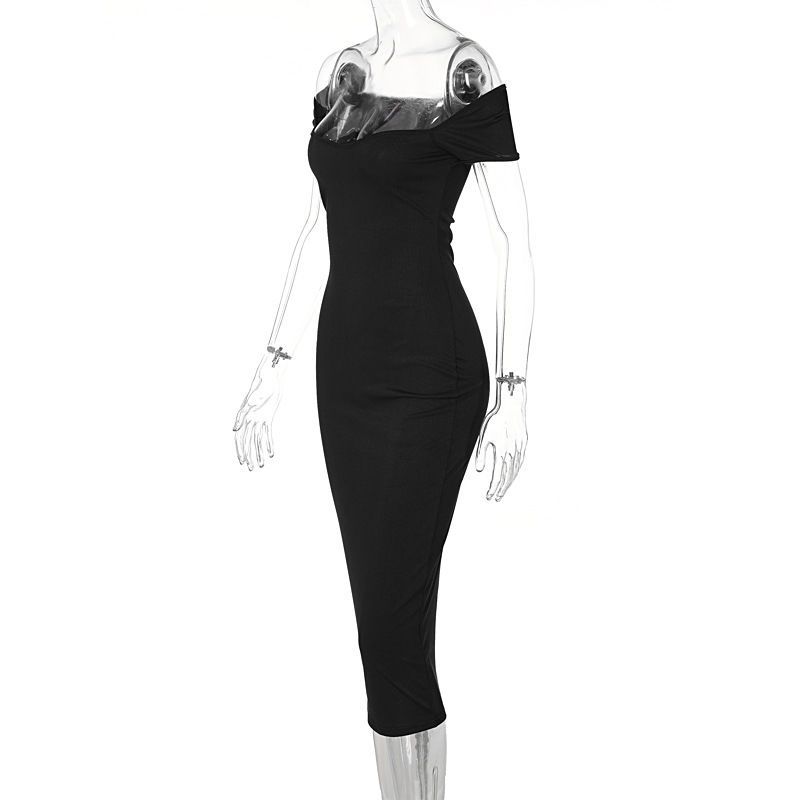 Women's Regular Dress Simple Style Strapless Rib-knit Knitted Sleeveless Solid Color Midi Dress Daily display picture 14