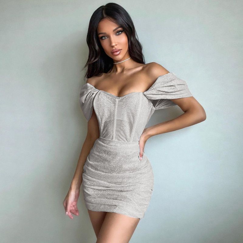 Women's Regular Dress Basic Strapless Backless Sleeveless Solid Color Above Knee Daily display picture 2
