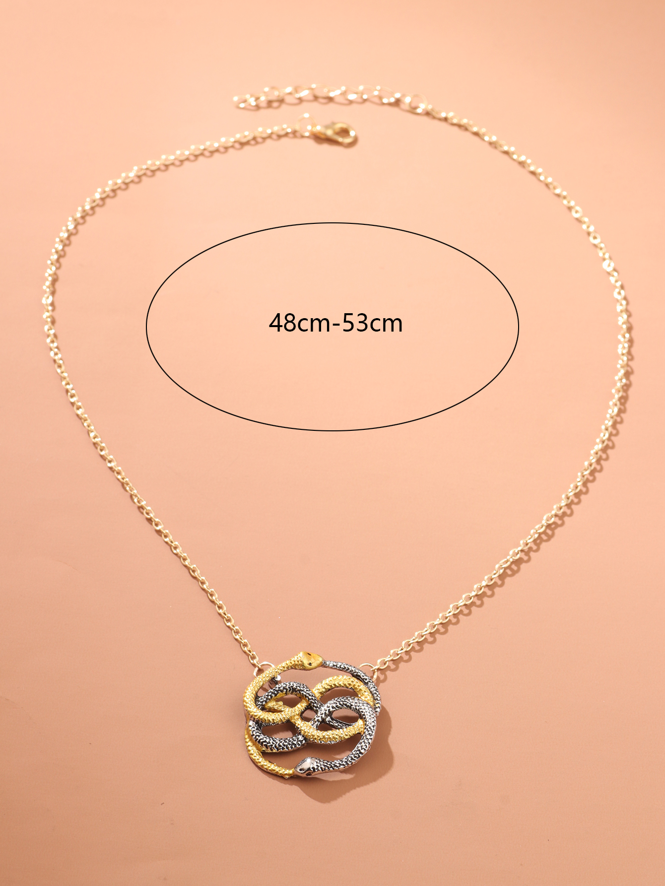 Original Design Snake Alloy Hollow Out 14k Gold Plated Couple Pendant Necklace display picture 1