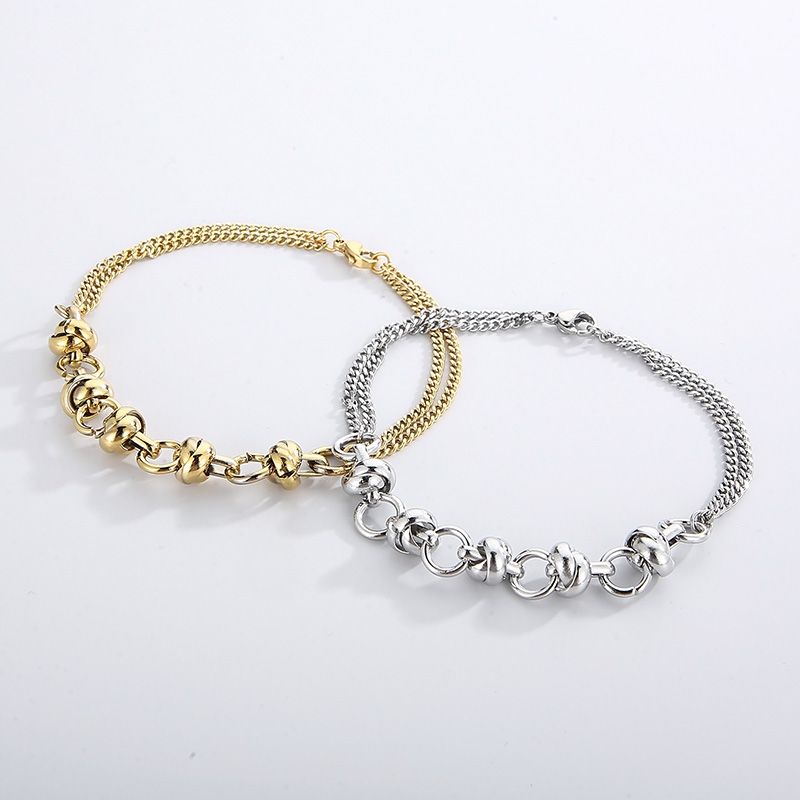 Titanium Steel 18K Gold Plated Hip-Hop Plating Geometric Bracelets Necklace display picture 1