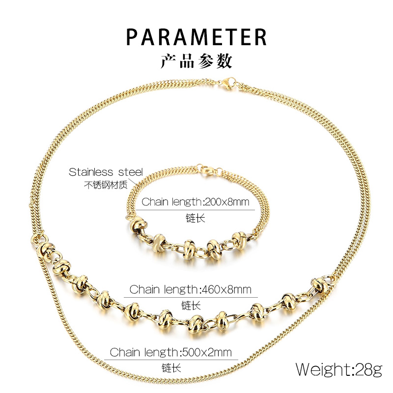 Titanium Steel 18K Gold Plated Hip-Hop Plating Geometric Bracelets Necklace display picture 10