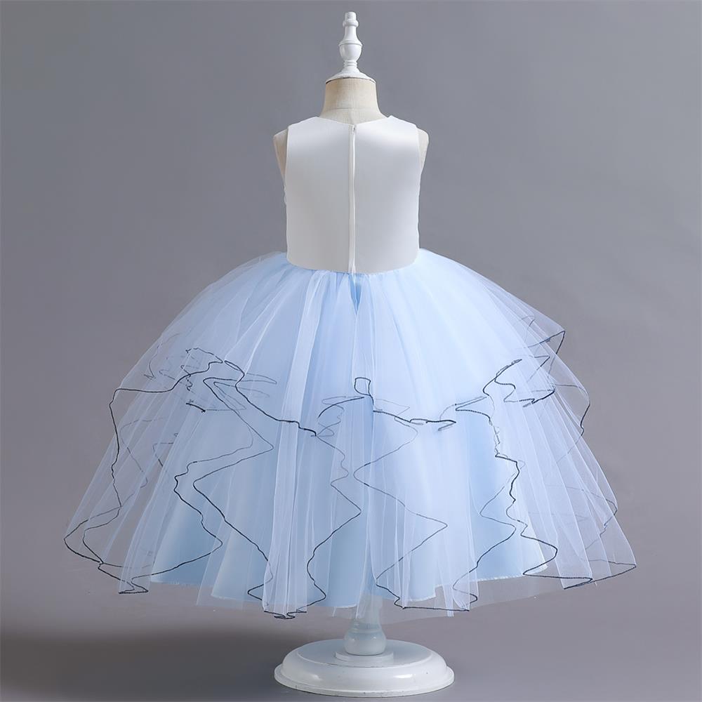 Princess Color Block Flower Polyester Girls Dresses display picture 3