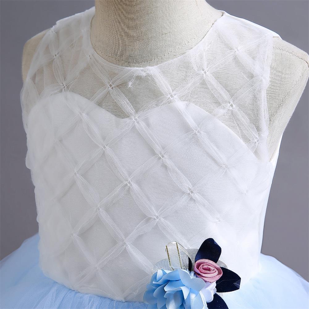 Princess Color Block Flower Polyester Girls Dresses display picture 4