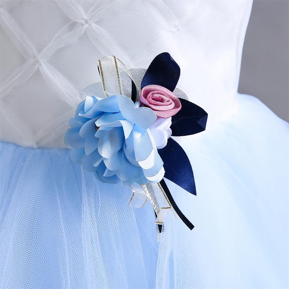 Princess Color Block Flower Polyester Girls Dresses display picture 6