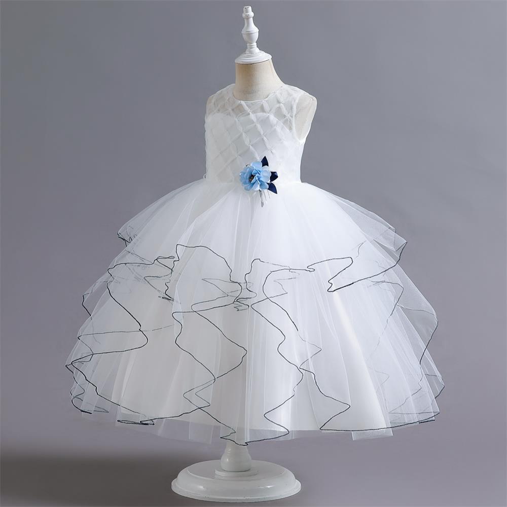 Princess Color Block Flower Polyester Girls Dresses display picture 11