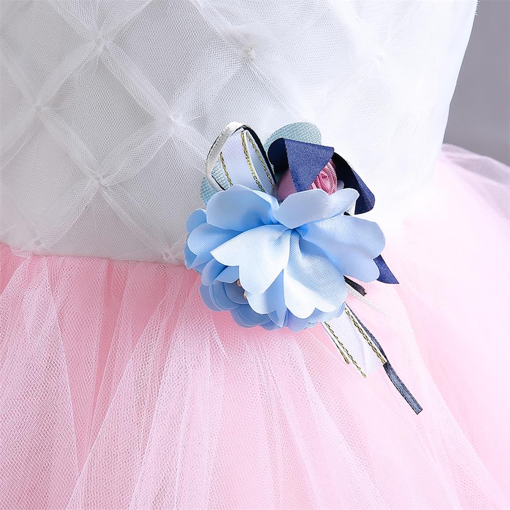 Princess Color Block Flower Polyester Girls Dresses display picture 21