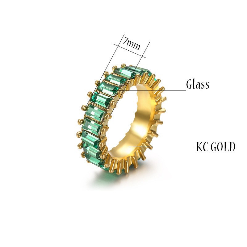Simple Style Rectangle Glass Alloy Wholesale Rings display picture 5