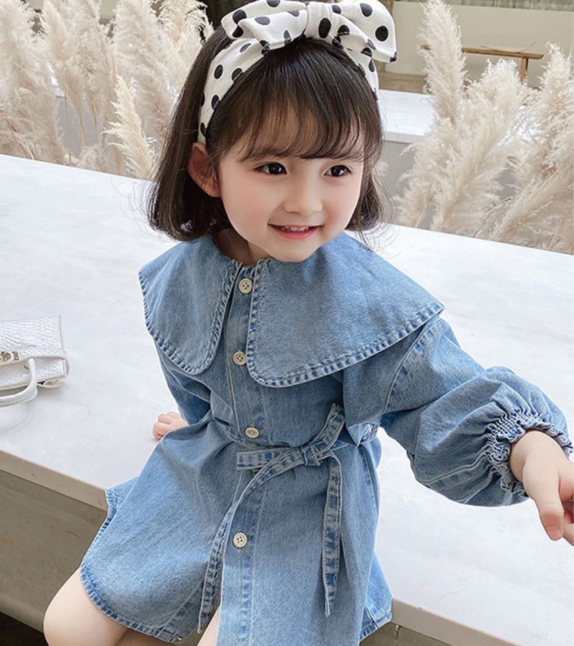 Casual Solid Color Belt Cotton Girls Dresses display picture 5