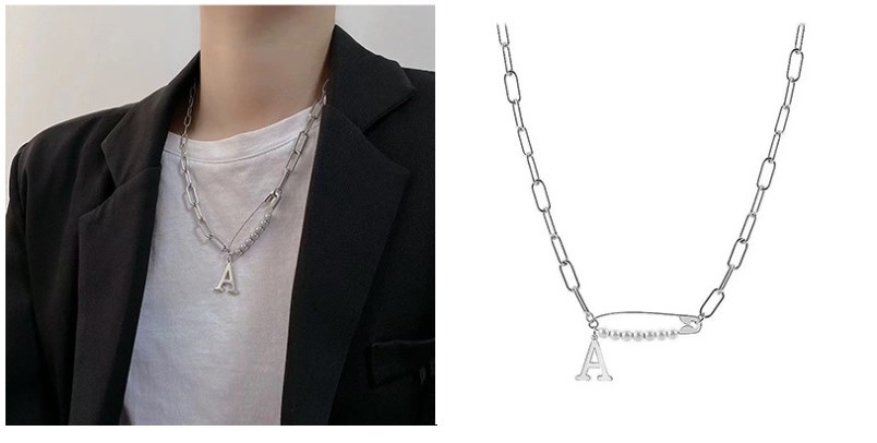 Hip-hop Geometric Cross Letter Alloy Titanium Steel Inlay Artificial Gemstones Men's Necklace display picture 1