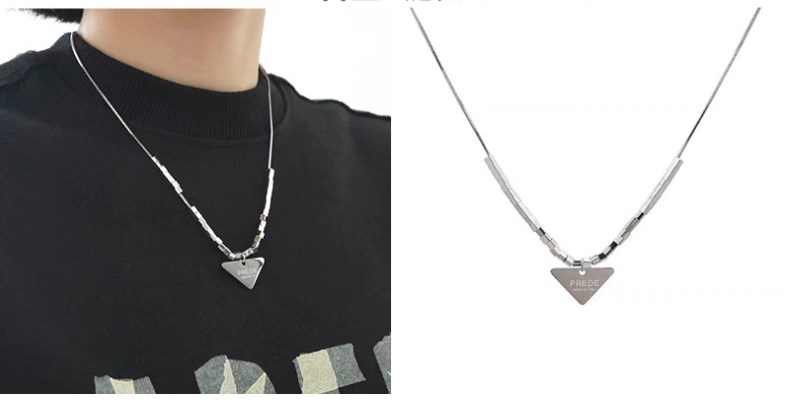 Hip-hop Geometric Cross Letter Alloy Titanium Steel Inlay Artificial Gemstones Men's Necklace display picture 2
