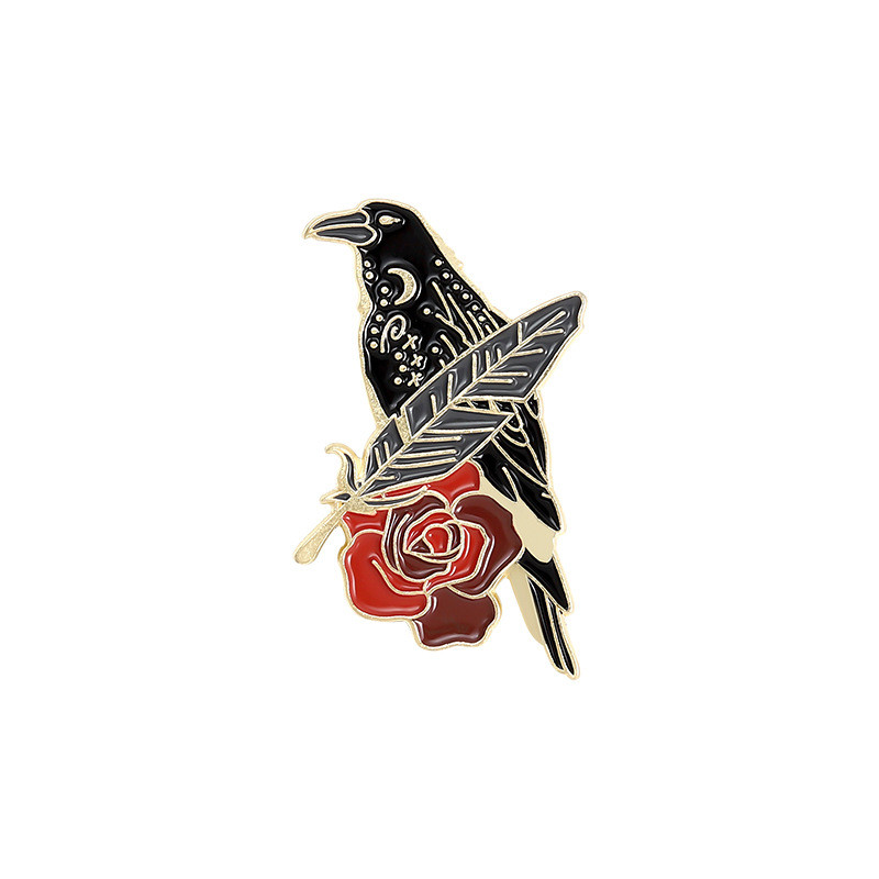 Cartoon Style Crow Bird Alloy Stamping Stoving Varnish Plating Unisex Brooches display picture 15