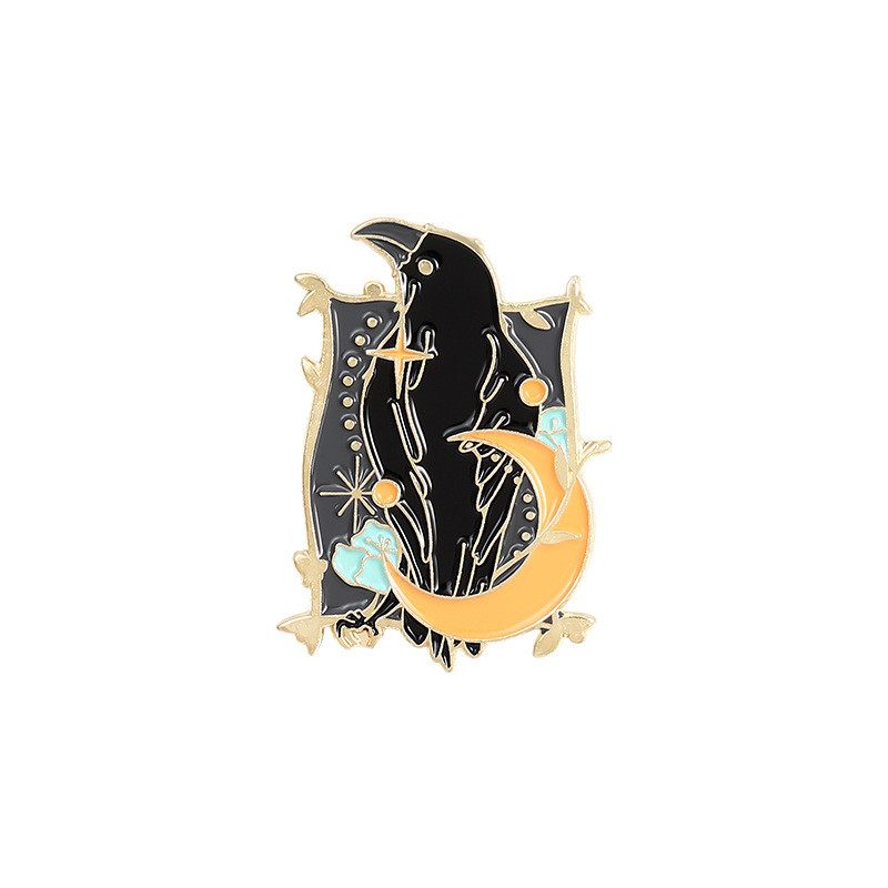 Cartoon Style Crow Bird Alloy Stamping Stoving Varnish Plating Unisex Brooches display picture 19