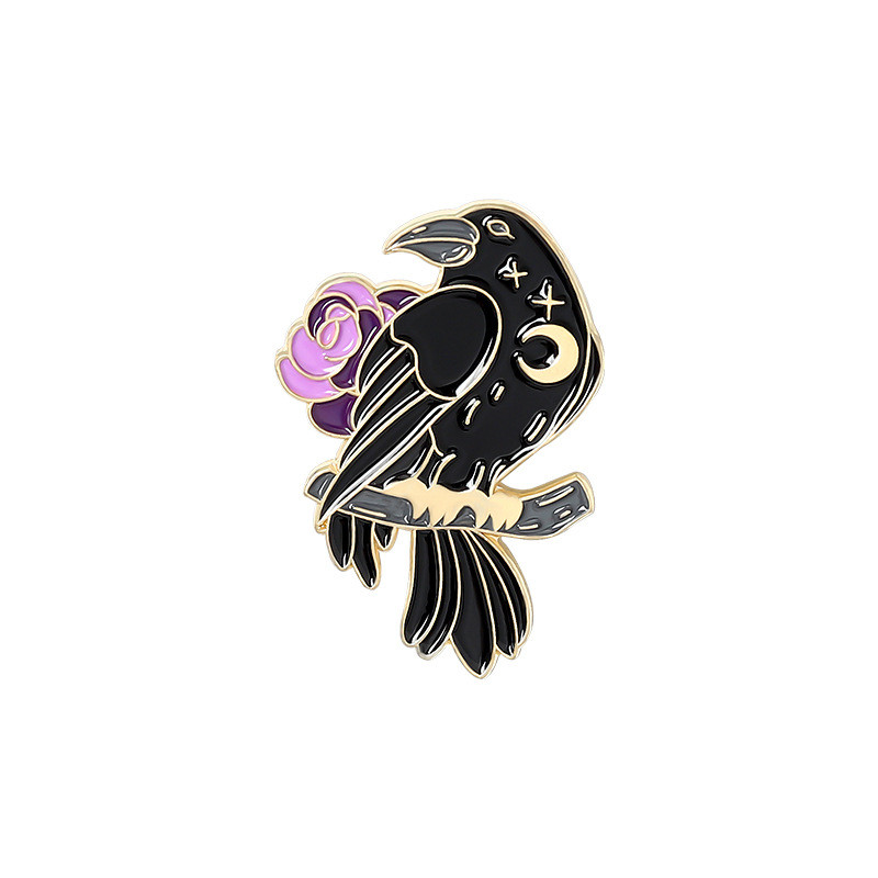 Cartoon Style Crow Bird Alloy Stamping Stoving Varnish Plating Unisex Brooches display picture 18