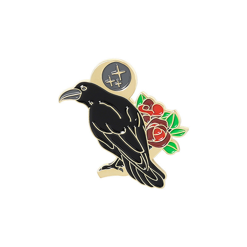 Cartoon Style Crow Bird Alloy Stamping Stoving Varnish Plating Unisex Brooches display picture 20