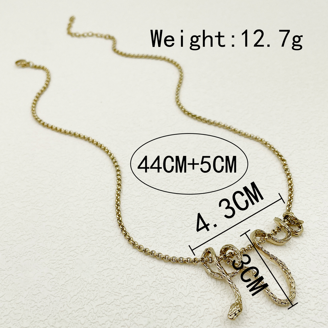 Wholesale Punk Cool Style Irregular Snake Stainless Steel 14k Gold Plated Pendant Necklace display picture 2