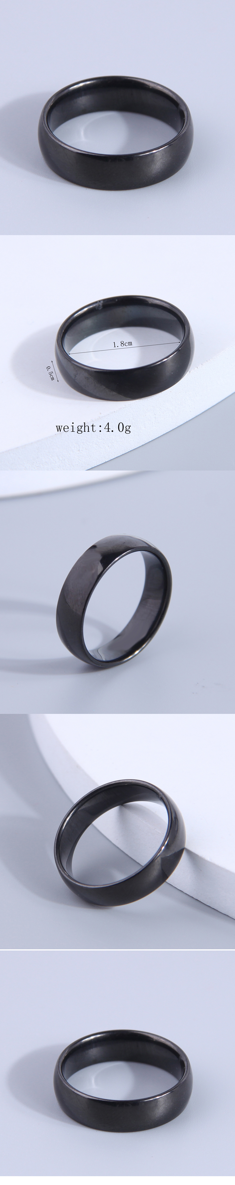 Basic Solid Color Stainless Steel Plating Men's Rings display picture 1