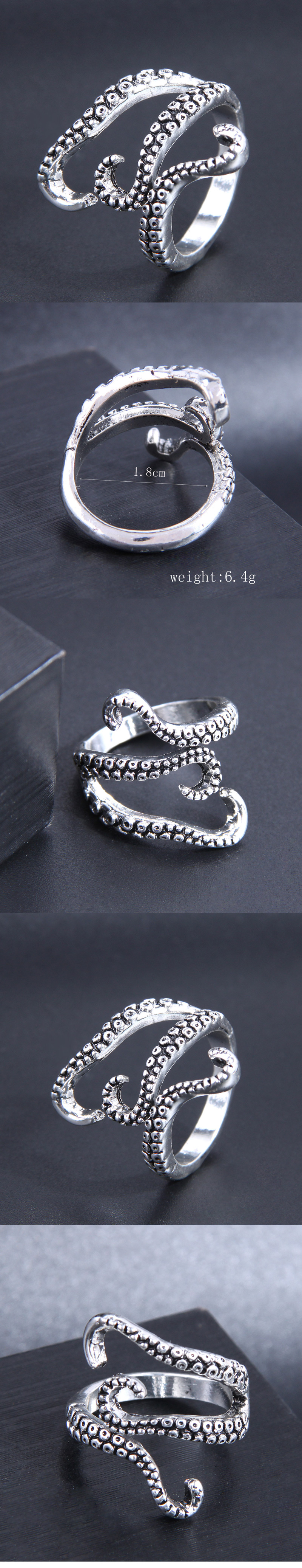 Retro Octopus Alloy Plating Men's Rings display picture 1