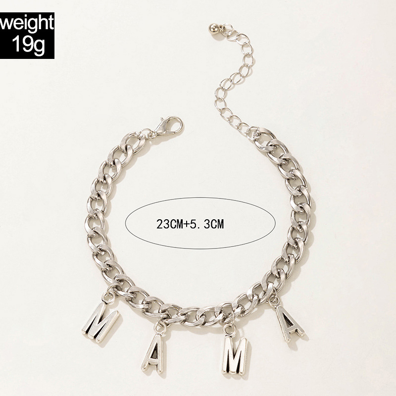 Hip-hop Geometric Letter Alloy Wholesale Anklet display picture 1