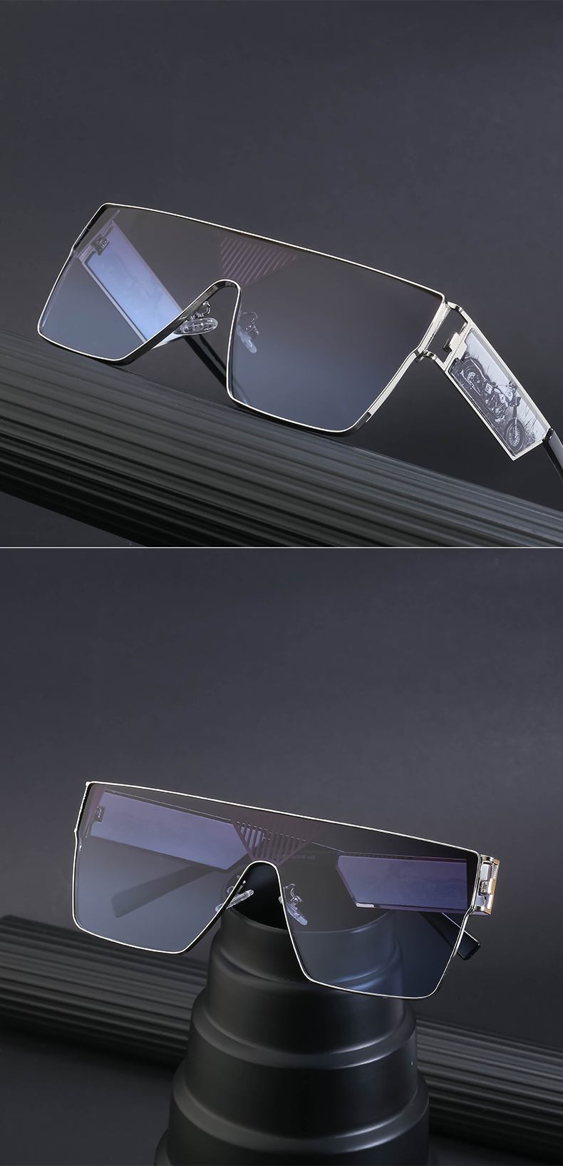 Punk Geometric Pc Square Full Frame Men's Sunglasses display picture 3