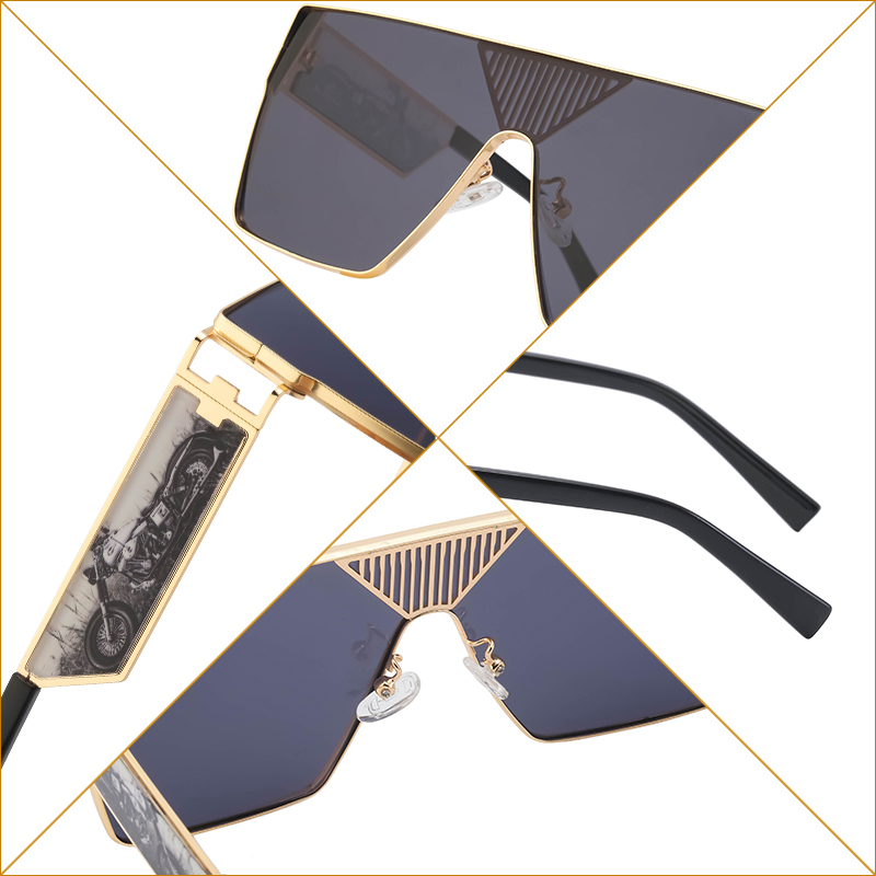 Punk Geometric Pc Square Full Frame Men's Sunglasses display picture 5