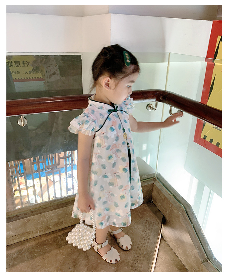 Chinoiserie Flower Polyester Girls Dresses display picture 6