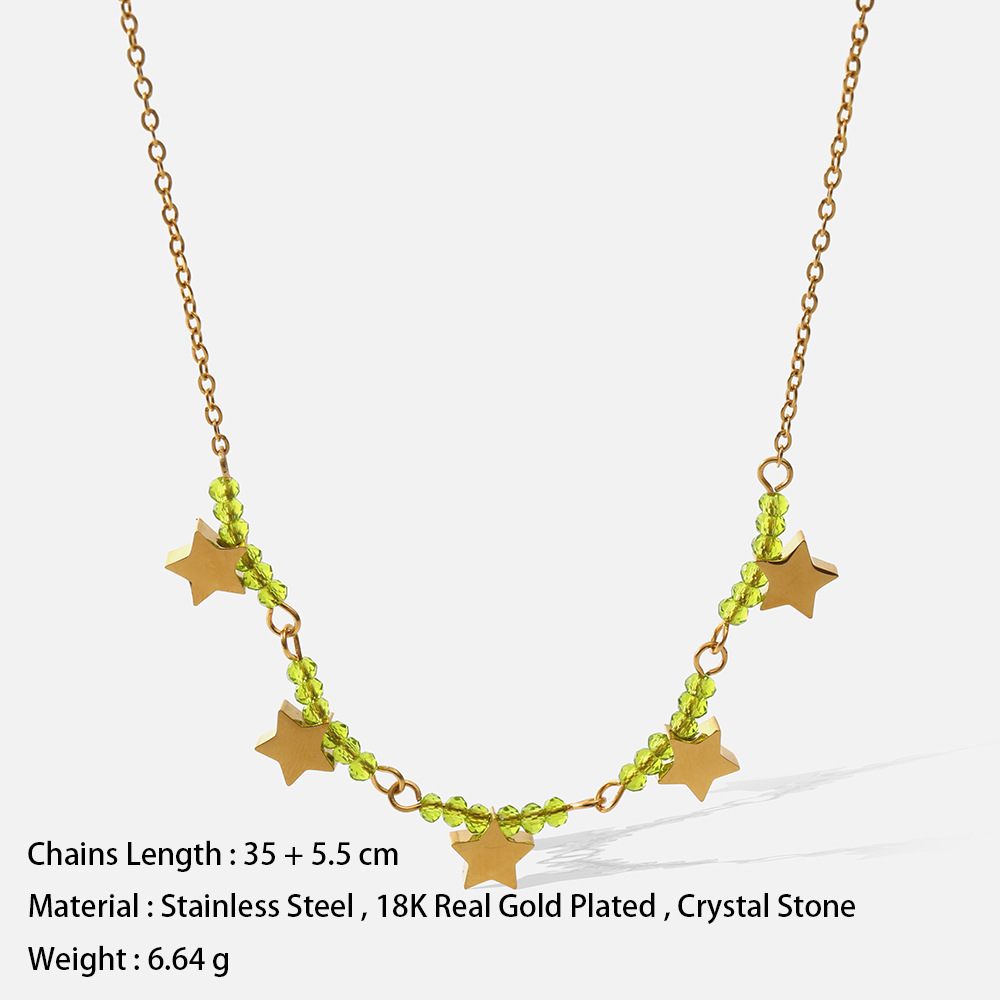 Großhandel Einfacher Stil Stern Rostfreier Stahl 18 Karat Vergoldet Halskette display picture 5