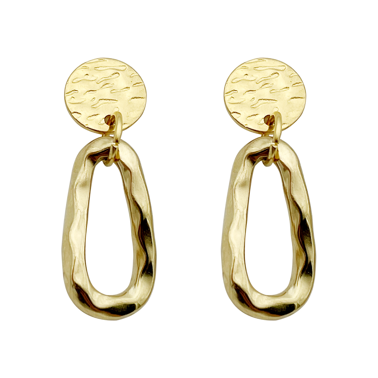 1 Pair Simple Style Commute Round Water Droplets Polishing Plating 304 Stainless Steel 14K Gold Plated Drop Earrings display picture 4