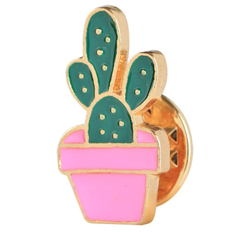 Cartoon Style Cactus Plant Alloy Stamping Stoving Varnish Plating Kid's Women's Brooches display picture 10