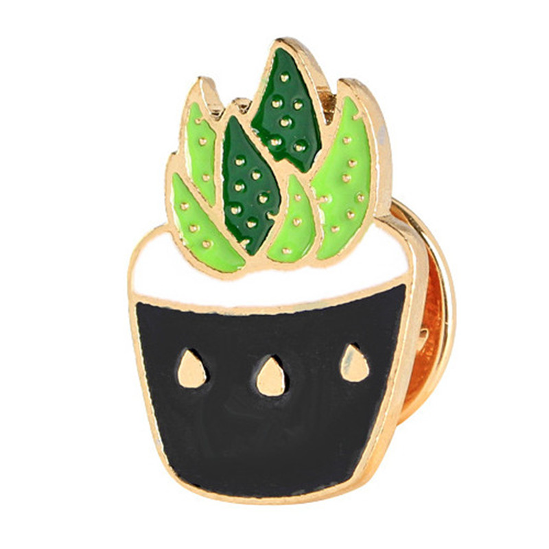 Cartoon Style Cactus Plant Alloy Stamping Stoving Varnish Plating Kid's Women's Brooches display picture 12