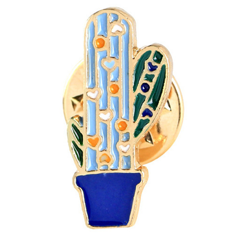 Cartoon Style Cactus Plant Alloy Stamping Stoving Varnish Plating Kid's Women's Brooches display picture 14