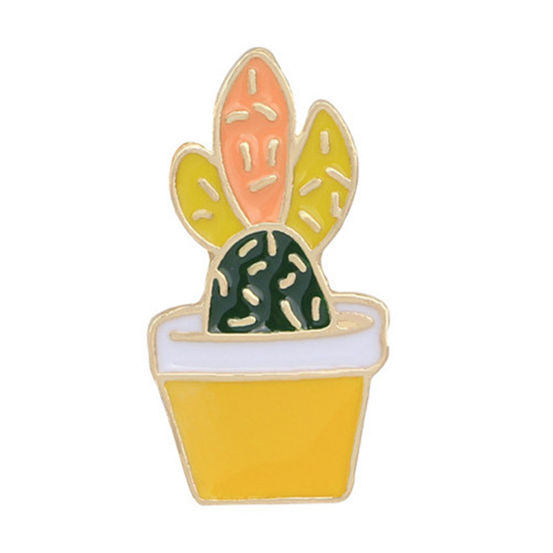Cartoon Style Cactus Plant Alloy Stamping Stoving Varnish Plating Kid's Women's Brooches display picture 18