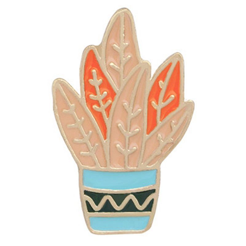 Cartoon Style Cactus Plant Alloy Stamping Stoving Varnish Plating Kid's Women's Brooches display picture 17