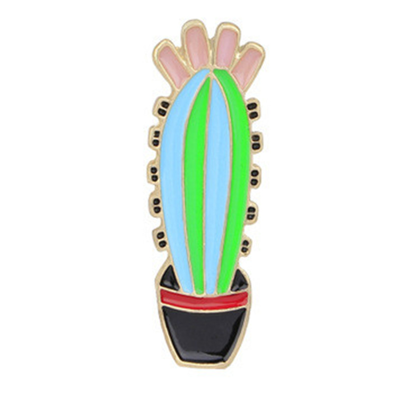 Cartoon Style Cactus Plant Alloy Stamping Stoving Varnish Plating Kid's Women's Brooches display picture 16