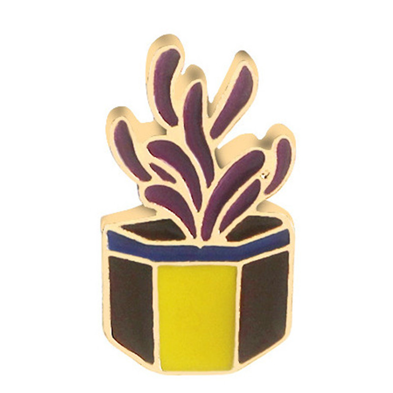Cartoon Style Cactus Plant Alloy Stamping Stoving Varnish Plating Kid's Women's Brooches display picture 33