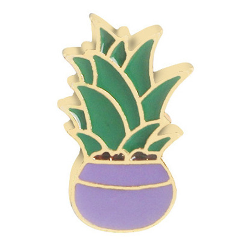 Cartoon Style Cactus Plant Alloy Stamping Stoving Varnish Plating Kid's Women's Brooches display picture 24