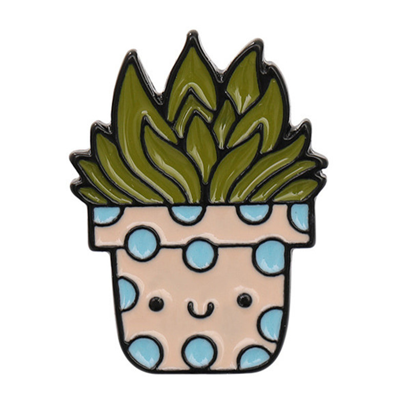 Cartoon Style Cactus Plant Alloy Stamping Stoving Varnish Plating Kid's Women's Brooches display picture 38