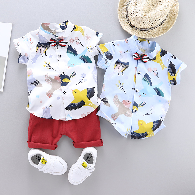 Casual Cute Bird Cotton Polyester Boys Clothing Sets display picture 1