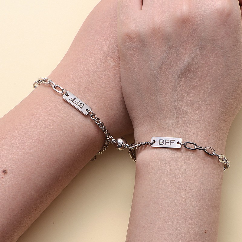 1 Pair Fashion Letter Stainless Steel Handmade Bracelets display picture 1