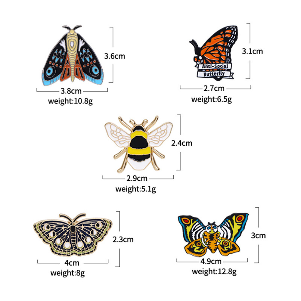 Mode Biene Schmetterling Legierung Metall Sprühfarbe Emaille Überzug Unisex Broschen display picture 6