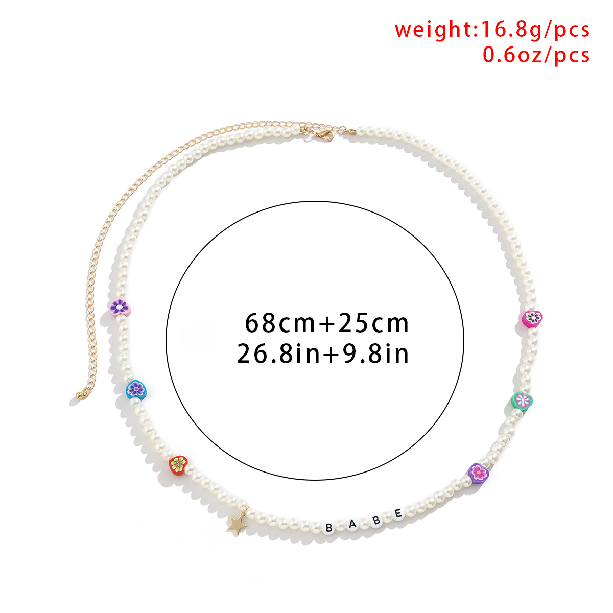 1 Piece Fashion Letter Star Flower Arylic Imitation Pearl Metal Beaded Chain Women's Body Chain display picture 1