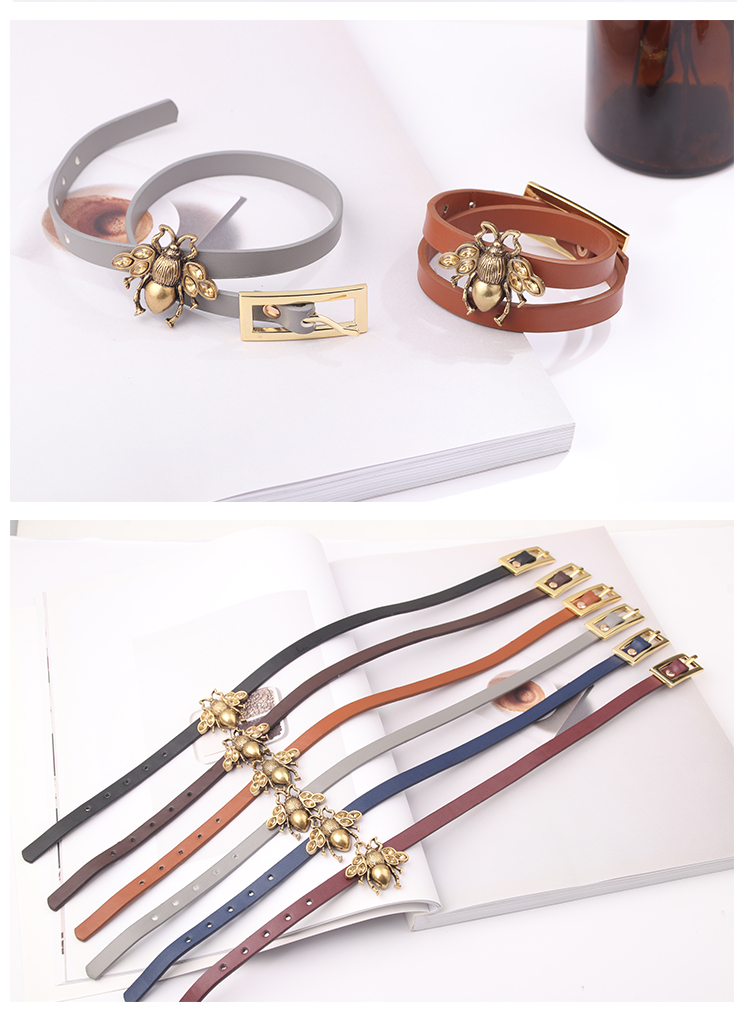 1 Piece Simple Style Bee Pu Leather Alloy Artificial Leather Alloy Couple Bracelets display picture 3
