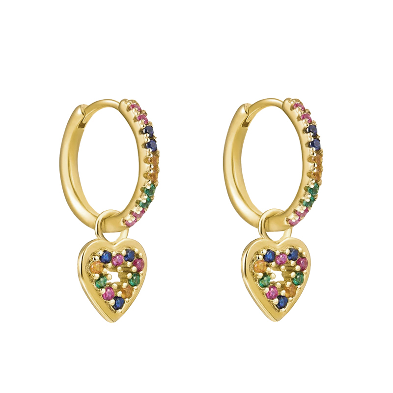1 Paar Ins-stil Mode Herzform Schmetterling Überzug Inlay Kupfer Zirkon Vergoldet Ohrringe display picture 8