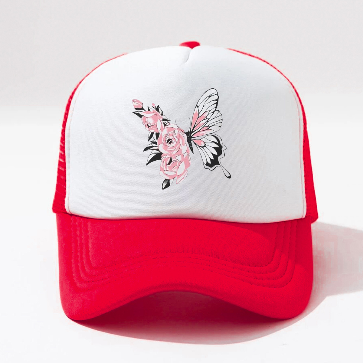 Unisex Fashion Flower Butterfly Printing Curved Eaves Baseball Cap display picture 5